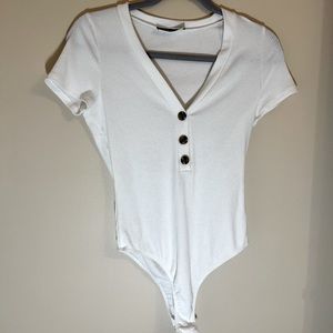 Ivory Bodysuit with Button Details